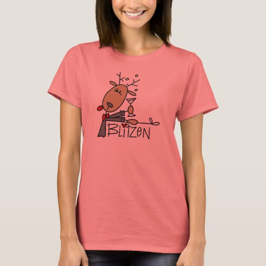Blitzen rendieren kersthemden en cadeautjes t-shirt (Voorkant)