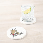 Blitzen rendieren kersthemden en cadeautjes zandsteen onderzetter (Zijkant)