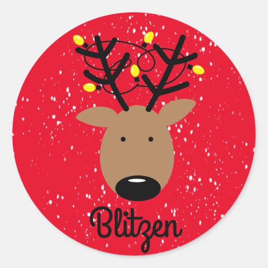 Blitzen rendieren Klassic Round Sticker (Voorkant)