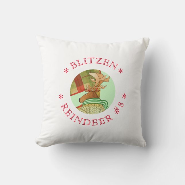 BLITZEN RENDIEREN Square Sierkussen (Voorkant)