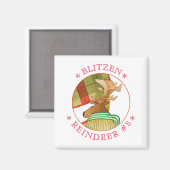 BLITZEN RENDIEREN Vierkante magneet (Voorkant / Achterkant)
