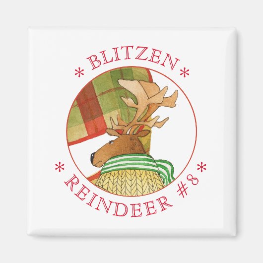 BLITZEN RENDIEREN Vierkante magneet (Voorkant)