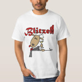Blitzen rendieren zijn geblitseerd kerstT-shirt T-shirt (Voorkant)