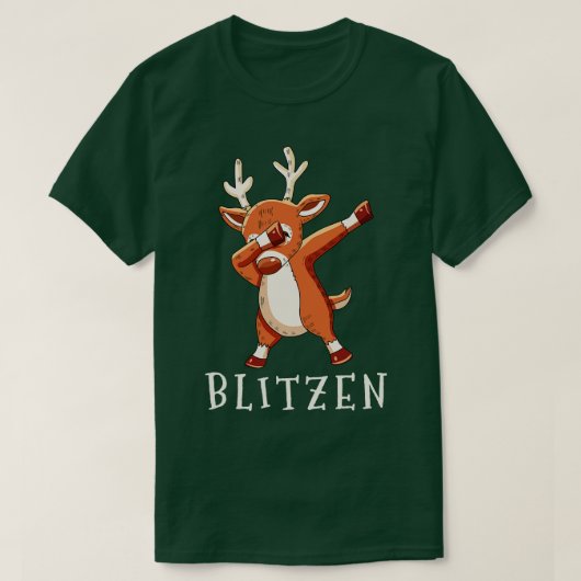 BLITZEN Santas Rendieren Familie Matching Kerstmis T-shirt (Design voorkant)