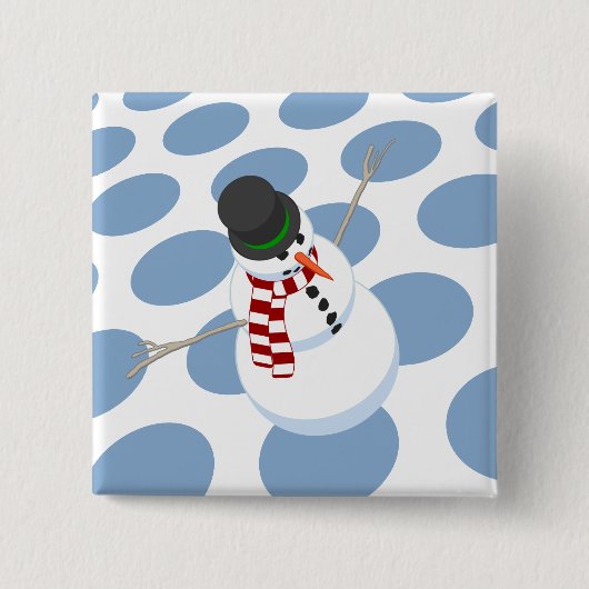 Bliz de sneeuwman gestippelde witte Button (Voorkant)