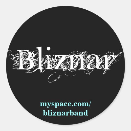 Bliznar, myspace.com/bliznarband ronde sticker (Voorkant)