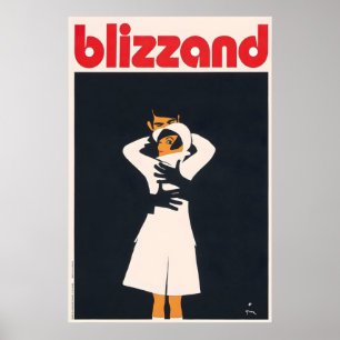 Blizzand Jas Mode jaren 60 Dames Mode Frankrijk Poster