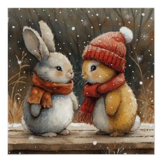 Blizzard Binkies: Een beetje speelse Bunny Perfect Poster (Voorkant)