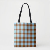 Blizzard Blue and Livid Brown Plaid Tote Bag (Voorkant)