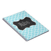 Blizzard Blue Quatrefoil; krijtbord look Notitieboek (Rechterzijde)