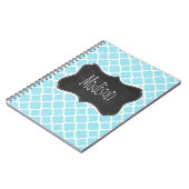 Blizzard Blue Quatrefoil; krijtbord look Notitieboek (Linkerzijde)