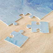 "Blizzard" collectie- blauw en wit abstract Legpuzzel (Zijkant)