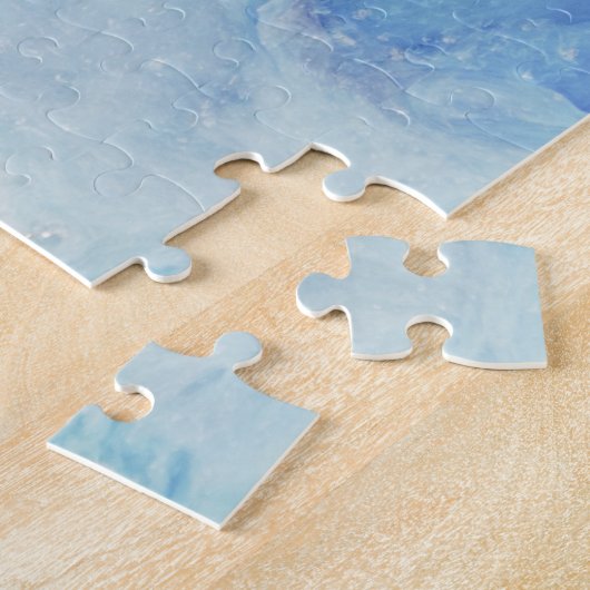 "Blizzard" collectie- blauw en wit abstract Legpuzzel (Zijkant)