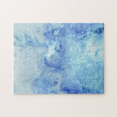 "Blizzard" collectie- blauw en wit abstract Legpuzzel (Horizontaal)