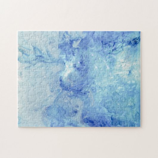 "Blizzard" collectie- blauw en wit abstract Legpuzzel (Horizontaal)
