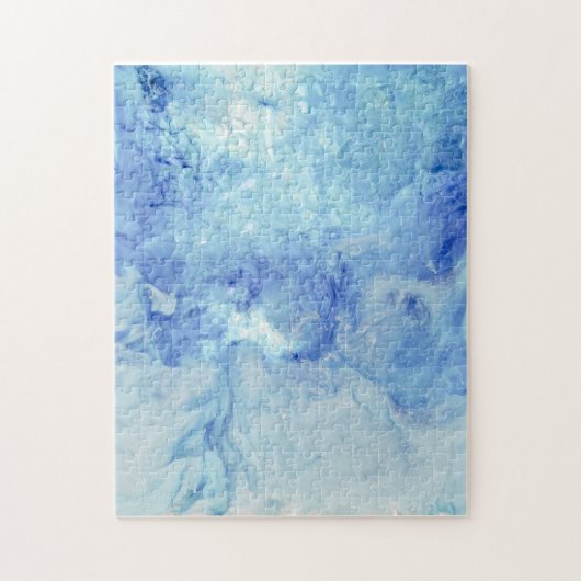 "Blizzard" collectie- blauw en wit abstract Legpuzzel (Verticaal)