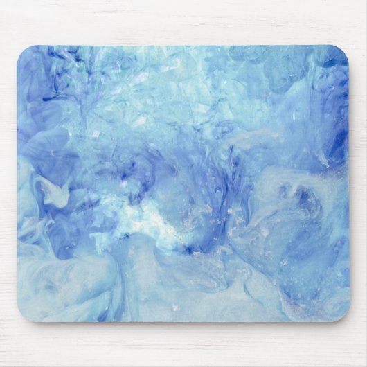 "Blizzard" collectie- blauw en wit abstract Muismat (Voorkant)