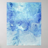 "Blizzard" collectie- blauw en wit abstract Poster (Voorkant)