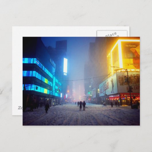 Blizzard op Times Square Briefkaart (Voorkant / Achterkant)