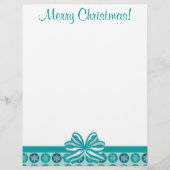 Blizzard Snowflakes Blue Kerstmis Letterhead (Voorkant)