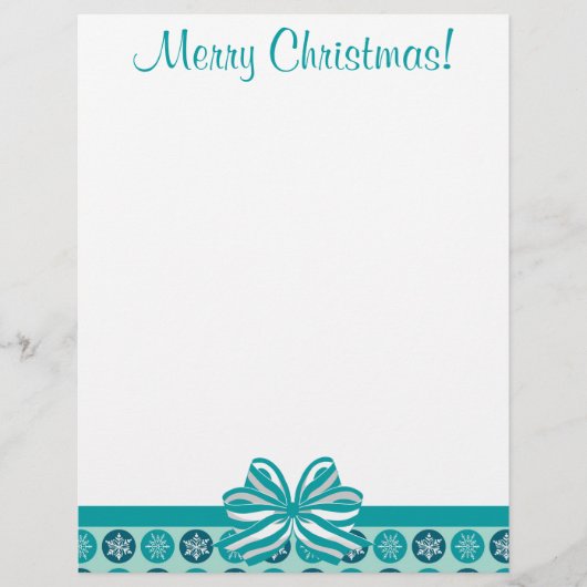 Blizzard Snowflakes Blue Kerstmis Letterhead (Voorkant)