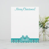 Blizzard Snowflakes Blue Kerstmis Letterhead (Staand voorkant)