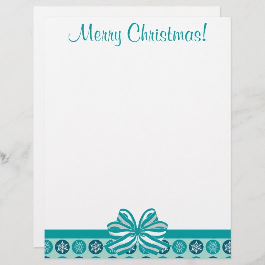 Blizzard Snowflakes Blue Kerstmis Letterhead (Voorkant / Achterkant)