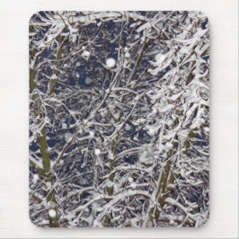 Blizzard Tree met sneeuwbedekking Foto Muismat