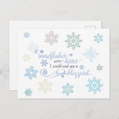 Blizzard van Snowflake Kisses Winter Holiday Briefkaart (Voorkant / Achterkant)