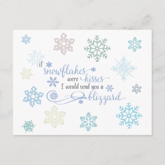 Blizzard van Snowflake Kisses Winter Holiday Briefkaart (Voorkant)