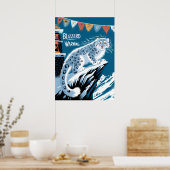 Blizzard Warning Snow Leopard - Winterberg Poster (Keuken)