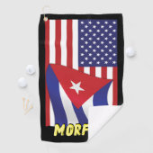 BLK3X: Monogram Cubaanse / Amerikaanse vlag golfha Golfhanddoek (Insitu)