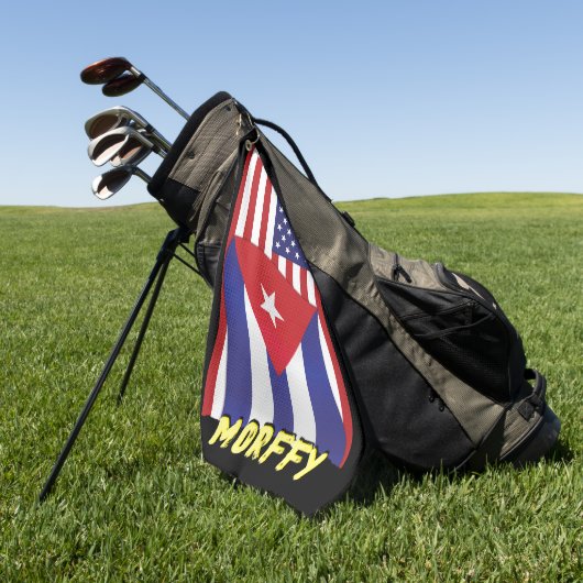BLK3X: Monogram Cubaanse / Amerikaanse vlag golfha Golfhanddoek (Groen)