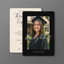 BLK & CREAM 2026 | Diploma-uitnodiging met foto