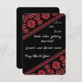 Blk en Rd Tatreez Wed. Save/the/Date Notice Save The Date (Voorkant / Achterkant)