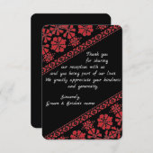 Blk en Rd Tatreez Weddenschap Hartelijk dank Save The Date (Voorkant / Achterkant)