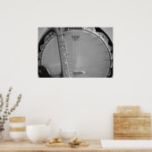 Blk- en Wht Banjo-poster Poster (Keuken)