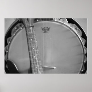 Blk- en Wht Banjo-poster Poster
