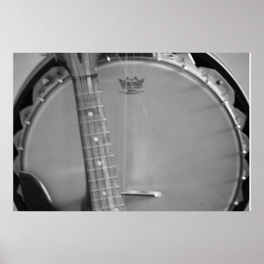 Blk- en Wht Banjo-poster Poster (Voorkant)