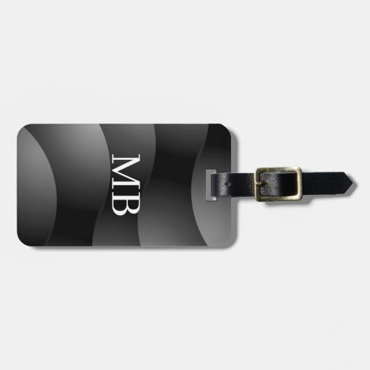 Blk/grijze gebogen vormen, Whologram, Contactgegev Bagagelabel (Voorkant horizontaal)