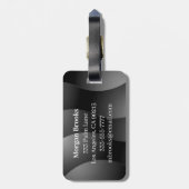 Blk/grijze gebogen vormen, Whologram, Contactgegev Bagagelabel (Achterkant verticaal)