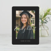 BLK & ORANGE 2026 | Diploma uitnodiging met foto (Staand voorkant)