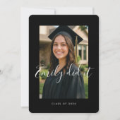 BLK & ORANGE 2026 | Diploma uitnodiging met foto (Voorkant)