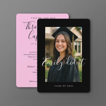 BLK & PINK 2026 | Afstudeeruitnodiging met foto
