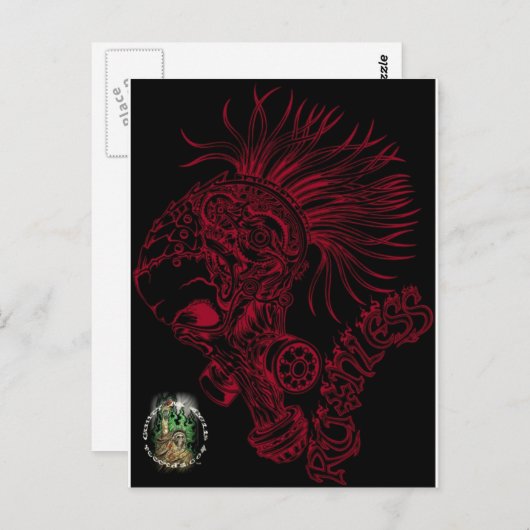 Blk/rood, ruthless briefkaart (Voorkant / Achterkant)