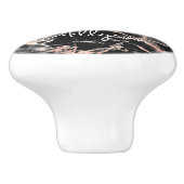 Blk & Roos Gold Marble Gold Bar, whitenaam monogra Keramische Knop (Zijkant)