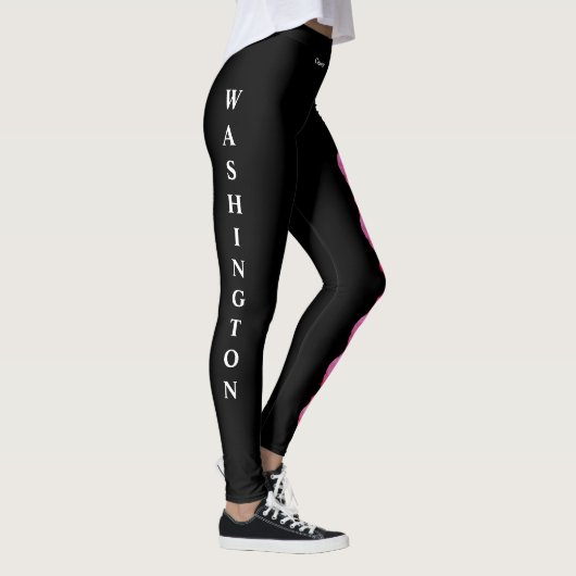 Blk Washington State Rhododendron Flower Leggings (Rechts)