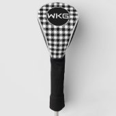 Blk/White Plaid Gepersonaliseerd Golf Club Hoesje Golfheadcover (Voorkant)