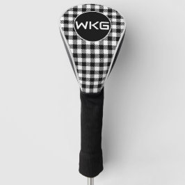 Blk/White Plaid Gepersonaliseerd Golf Club Hoesje Golfheadcover