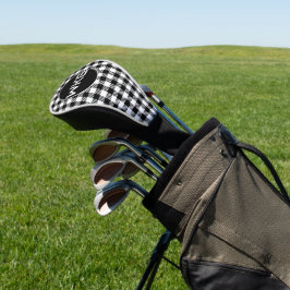 Blk/White Plaid Gepersonaliseerd Golf Club Hoesje Golfheadcover